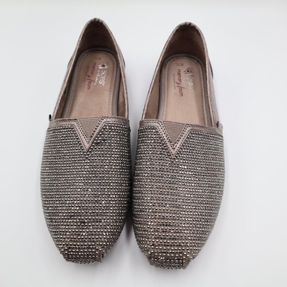 Skechers Luxe BOBS Slip On Shoes Women's 10 Big Dreamer Silver Bling New - Picture 4 of 9